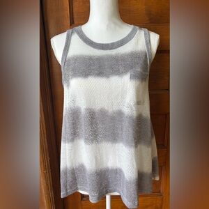 Honey Belle Gray and White Striped Tank Top